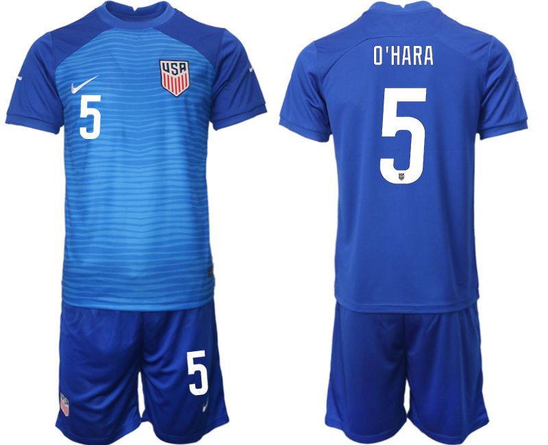 Men 2022 World Cup National Team United States away blue 5 Soccer Jersey